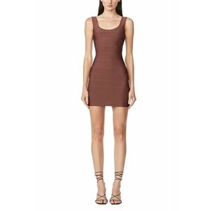 Rochie mini realizata din bandajul emblematic - conceputa pentru a modela si sculpta corpul - Maro imagine