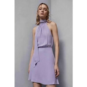 Rochie mini fara maneci - cu inchidere la spate cu panglica - Lila imagine