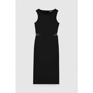 Rochie midi decupata lateral si la spate - Negru imagine