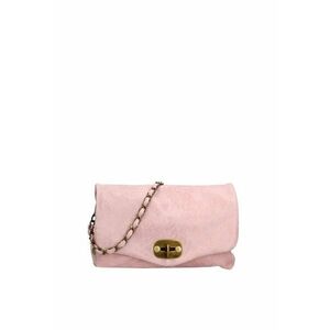 Geanta crossbody de piele cu inchidere metalica Floralla - Roz deschis imagine