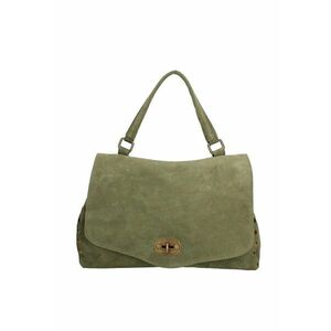 Geanta din piele intoarsa cu bareta de umar Zelia Elite - Verde inchis imagine