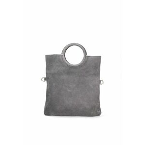 Geanta din piele intoarsa cu maner si etui interior detasabil Zelia - Gri imagine