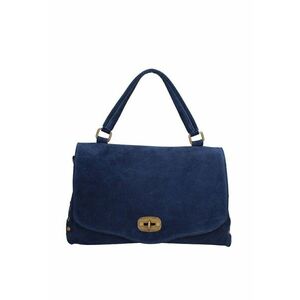 Geanta din piele intoarsa cu bareta de umar Zelia Elite - Albastru inchis imagine