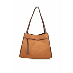 Geanta din piele intoarsa cu bareta de umar Seraphina Elite - Maro imagine