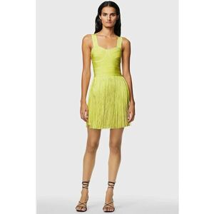 Rochie mini cu franjuri - Galben imagine