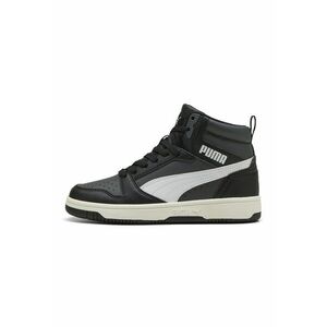 Pantofi sport Rebound V6 mid-cut din piele ecologica - Alb/Negru/Gri inchis imagine