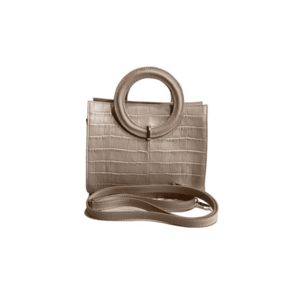 Geanta dama piele - Olivia - croco nude - 22x10x17 cm imagine