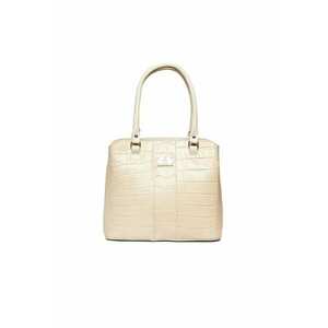 Geanta dama piele - Gerda - bej - 26x12x20 cm imagine