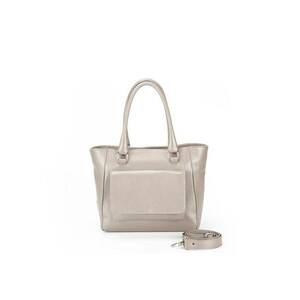 Geanta dama piele - mica - grej sidefat - 33x11x24 cm imagine