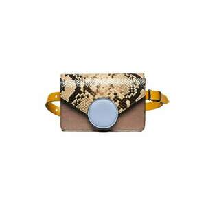 Geanta dama piele - Cora - grej bleu galben - 22x10x15 cm imagine