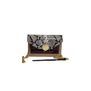Geanta dama piele - Ivona - capucino - 26x7x18 cm imagine