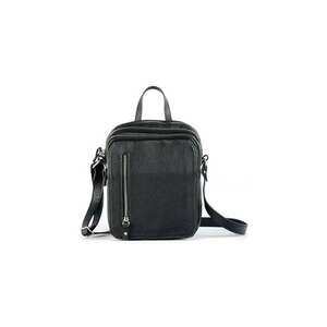 Borseta barbati piele - Sebastian - negru - 16x9x18 cm imagine