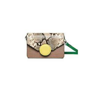 Geanta dama piele - Carmen - grej galben verde - 22x10x15 cm imagine