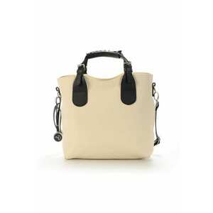 Geanta dama piele - Cosulet Z mare - crem - 33x12x32 cm imagine