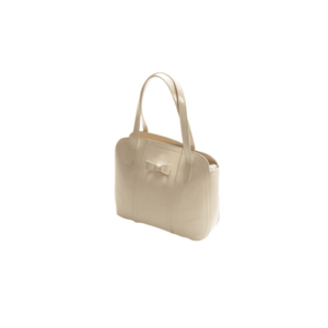 Geanta dama piele - Papion mic - crem - 28x11x24 cm imagine