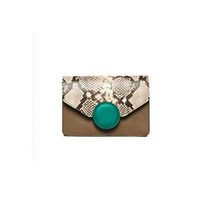 Geanta dama piele - Carmen - grej verde mov - 22x10x15 cm imagine