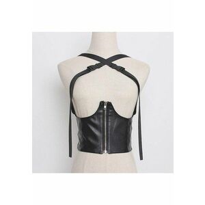 Centura tip corset - neagra - elastica - cu barete ajustabile - Hulda C1 imagine