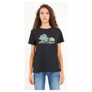 - Tricou dama maneca scurta si imprimeu (BLACK - Material: Bumbac imagine