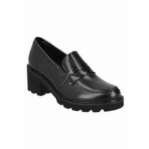 Pantofi casual - dama - D0A00-01 negru - piele naturala lacuita - cu toc - Negru imagine