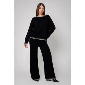 Set Talline din mix de lana si casmir Black 14616 - Negru imagine