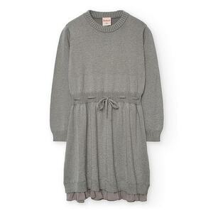 Rochie evazata cu decolteu rotund - Gri melange imagine