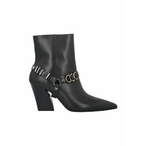Botine de piele cu detalii metalice - Negru imagine