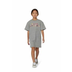 Rochie-tricou cu logo - Gri melange imagine