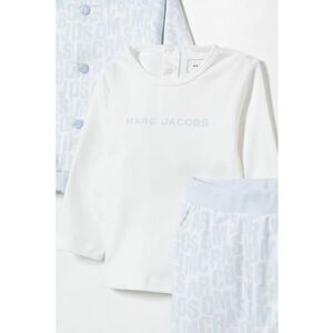 Set de bluza si pantaloni - 3 piese - Alb/Albastru pastel imagine