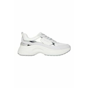 Pantofi sport demi-wedge cu garnituri cu aspect metalizat Hazel 2 - Alb/Gri deschis/Argintiu imagine