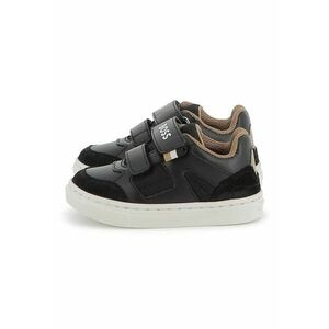 Pantofi sport din piele ecologica cu velcro - Negru imagine