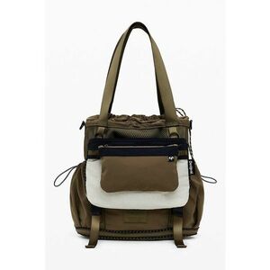 Rucsac convertibil cu model colorblock - Kaki imagine