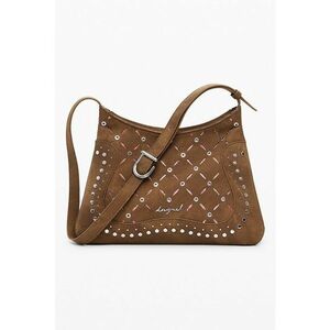 Geanta crossbody cu perforatii - Maro imagine
