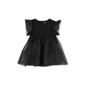 Rochie evazata cu aplicatii cu strasuri - Negru imagine