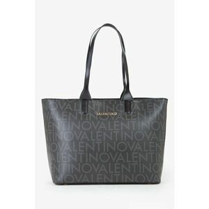 Geanta shopper de piele ecologica cu model logo - Negru imagine