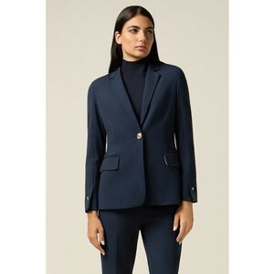 Sacou uni slim-fit - Bleumarin imagine