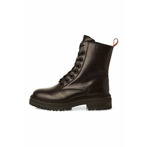 Ghete de piele - Maro inchis/Negru imagine