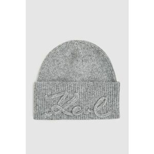 Caciula cu logo din tricot - Gri melange imagine