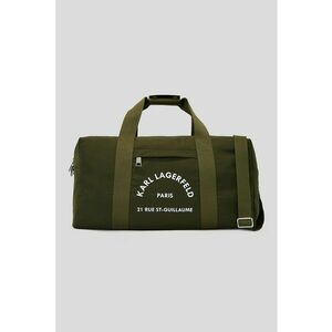 Geanta duffle din material textil cu bareta ajustabila de umar - Kaki inchis imagine