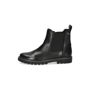 Ghete din piele cu model crocodil si segment din material textil - Negru imagine