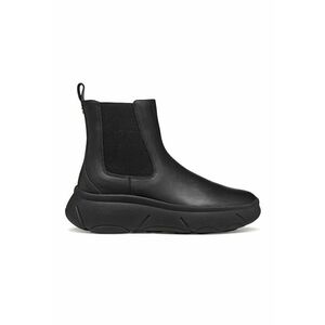Ghete Chelsea wedge de piele - Negru imagine