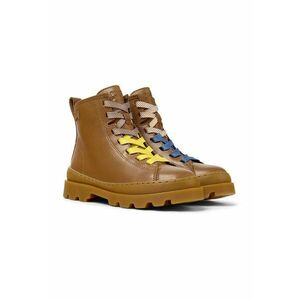 Ghete de piele cu aplicatie logo discreta Brutus 609 - Maro scortisoara imagine