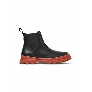 Ghete Chelsea de piele cu banda pull-on - Negru imagine