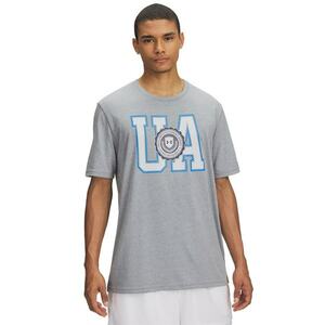 Tricou din amestec de bumbac cu imprimeu logo College - Alb/Gri deschis/Albastru imagine