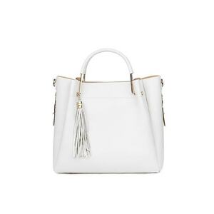 Geanta Fabiana din piele naturala pentru dama - Alb - 32x32cm imagine
