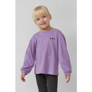 Bluza cu maneci bufante si imprimeu - Lila/Violet tyrian imagine