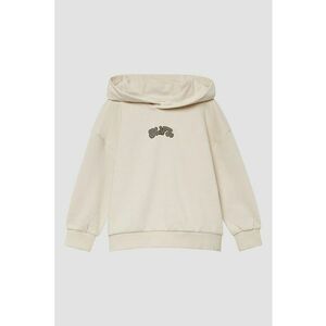 Hanorac cu maneci cazute si imprimeu text - Bej/Kaki inchis imagine