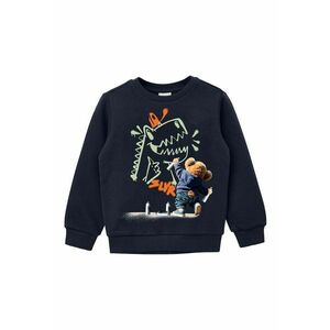 Bluza de trening din amestec de bumbac cu imprimeu grafic - Albastru ultramarin/Portocaliu mandarina/Verde pal imagine