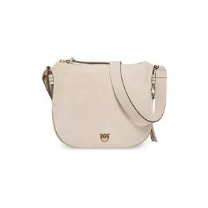 Geanta crossbody de piele intoarsa cu bareta ajustabila - Bej imagine
