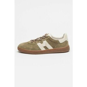 Pantofi sport low-cut din piele intoarsa Cool - Caramel/Verde feriga/Crem imagine