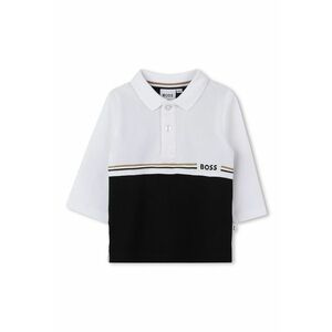 Bluza polo cu logo - Negru/Alb optic imagine